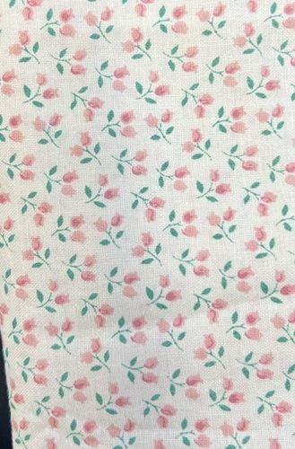 MC1432X Pink Rosebuds with Greenery on White