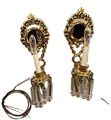 WR2001 Clear Single-Arm Crystal Hanging Wall Sconces by Warren Richardson