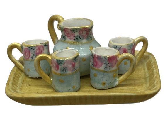 Pitcher, 4 cups, and tray cn432-1