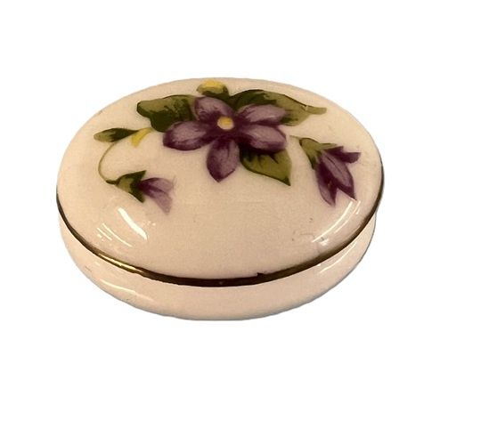 Porcelain Oval Box with Flower Design mc031795