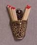 Pounded Brass "Ram Head" Matches w/Holder bt0171