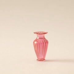Pressed Flared Cranberry Glass Vase cbg108