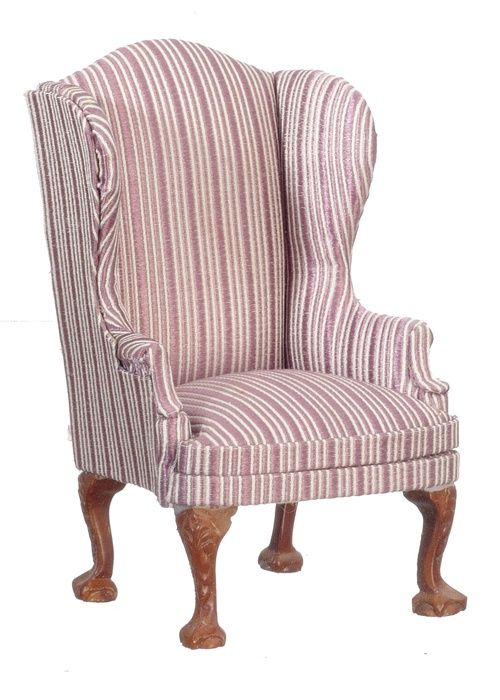 AZP6544 Q.A.Wingback Chair, Lav Stripe