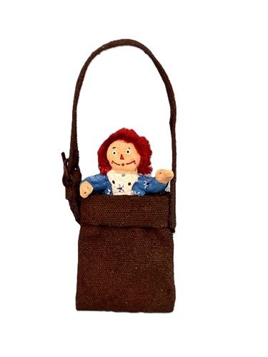 Raggedy Ann in a Leather Bag with Strap mc1911x
