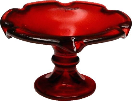 Red Glass Cake Pedestal hb233
