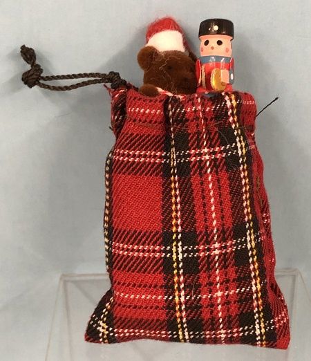 Red Plaid Christmas Bag Filled with Gifts MC00681