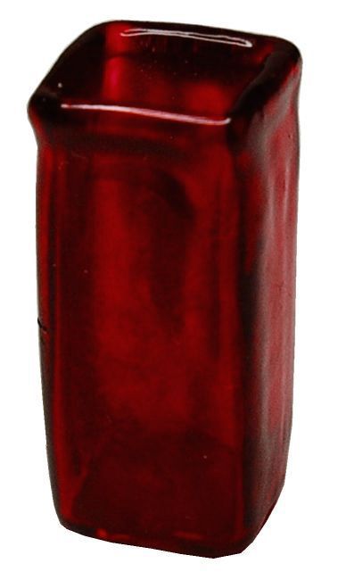 Red Square Glass Contemporary Vase bdhb401