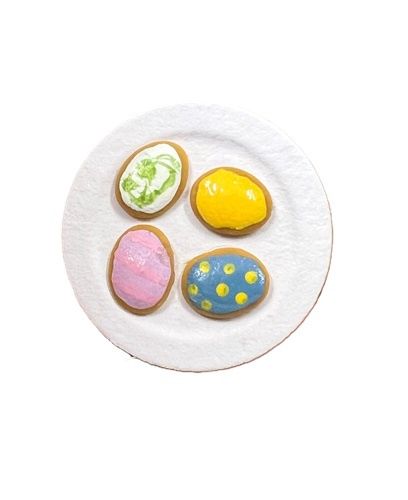Plate of Decorated Easter Cookies lad14