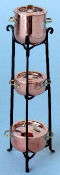 Pot Rack w/3 Pots and Lids jg48c