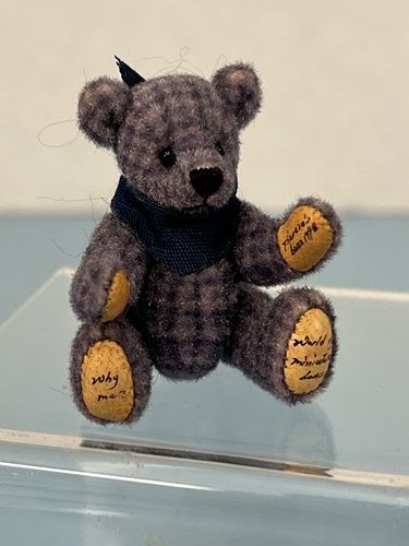 Purple Plaid Toy Bear mn135a