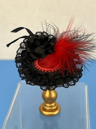 Red and Black Silk Fancy Hat JG0020