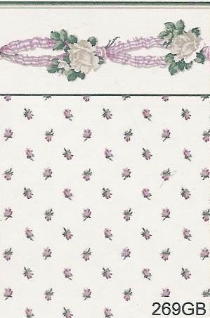 Ribbon Roses Plum 269GB wal269gb