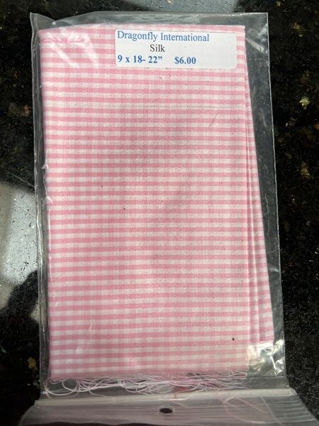 Pink and White Small Check Silk df021