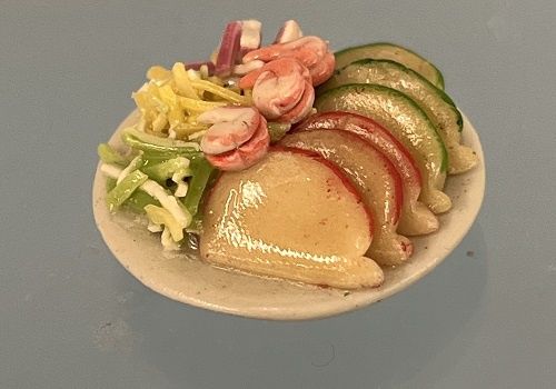Plate with Prawns and Melons LV23026