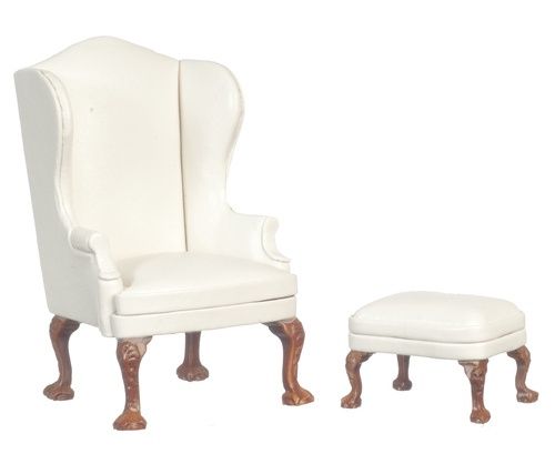 Q.A.Wing Chair and Bench in White AZP6537