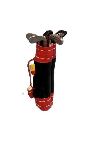 Red and Black Golf Bag with Five Clubs MC1820x