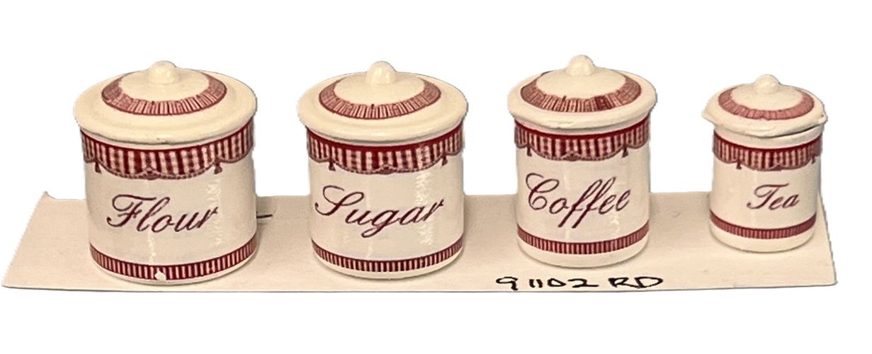 Red and White Canister Set 91102rd