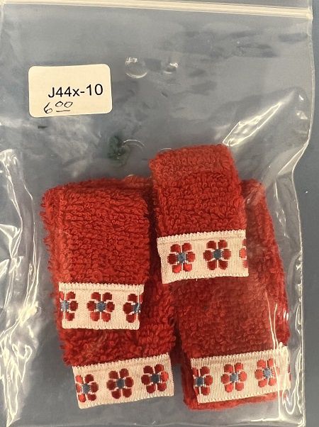 Red Bath Towel Set J44x-10