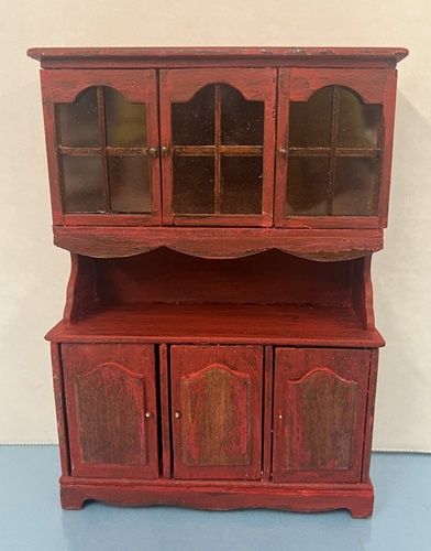 Red Painted China Cabinet mc031438