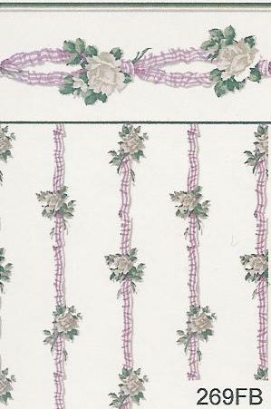 Ribbon Roses Plum 269FB wal269fb