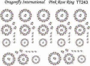 Pink Rose Ring Dish Decals TT243