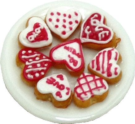 Plate of Valentine Cookies bdk049