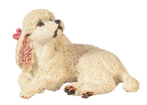 Poodle White with Pink Bow 6042