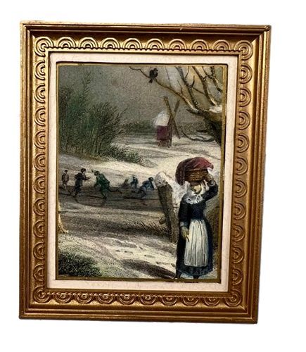 Print from Antique Book of Woman Carrying Basket on her Head mn506