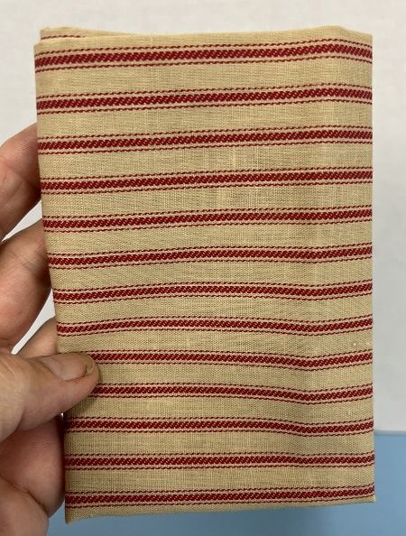 Red and Tan cotton print (Ticking) fabric11