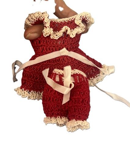 Red Crochet Dress and Underwear for 8" Doll so1851