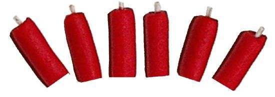 Red Pillar Candles (set 6) bdh050