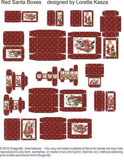 Red Santa - Sheet of Boxes sb505