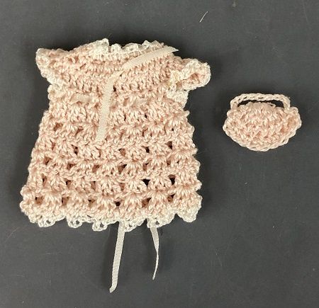 Pink and white crochet dress and purse mcrm0051