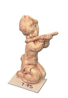 Pink Cherub Playing a Flute mc1104x
