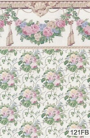 Pink Roses and Tassels 121FB wal121fb