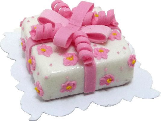 Pink Square Bow Cake bdk1455