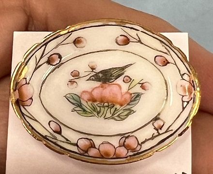 Porcelain Platter Decorated with Flowers CN016