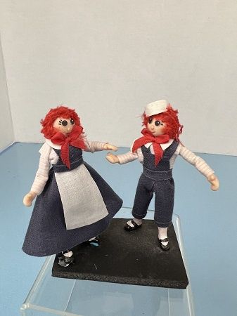 Raggedy Ann and Andy Polymer Clay Dolls mn152