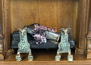 Ram's Head Andirons and Lighted Coals bt0208