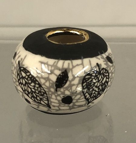 Raku Leaf Vase 10000169-1