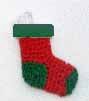 Red and Green Crocheted Stockings for Mantle d081
