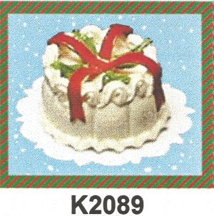 Red Bow &amp; Holly Christmas Cake K2089