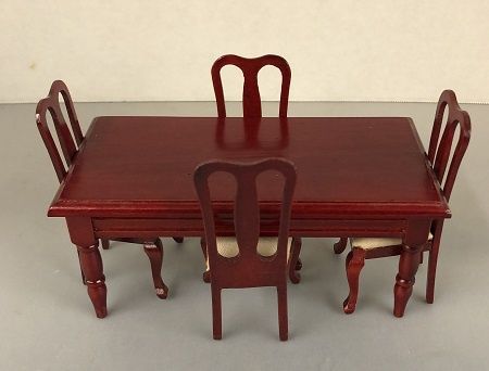 Red Mahogany Dining Room Table and Chairs mc02943