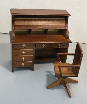 Rolltop Desk and Chair bes593pn
