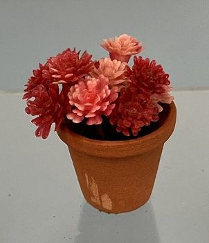 Rosy Pink Flowers in Clay Pot mc1854x