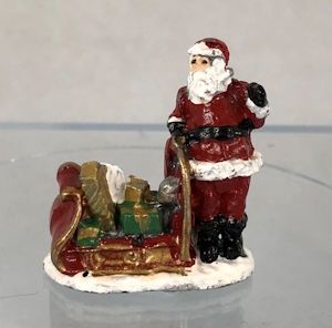 Santa and Sleigh painted figurine tj02