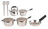 AZG6105 SET OF 7 METAL SILVER KITCHENWARE