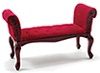 Settee, Mahogany with Red Velour Fabric CLA10841
