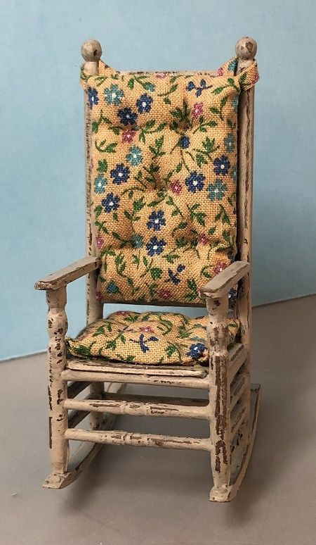 Shabby Rocker with Flowered Cushions stu63311