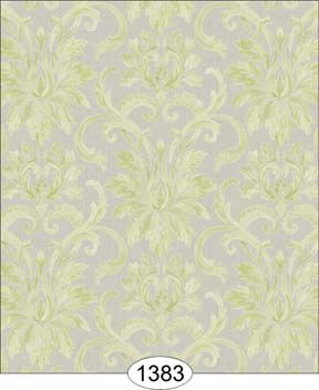 Silk Damask - Green on Grey WAL1383